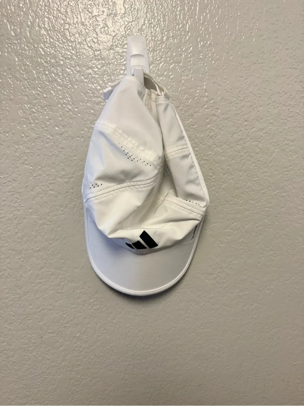 adidas White Hat with Black Logo - ClimaCool Inner Band